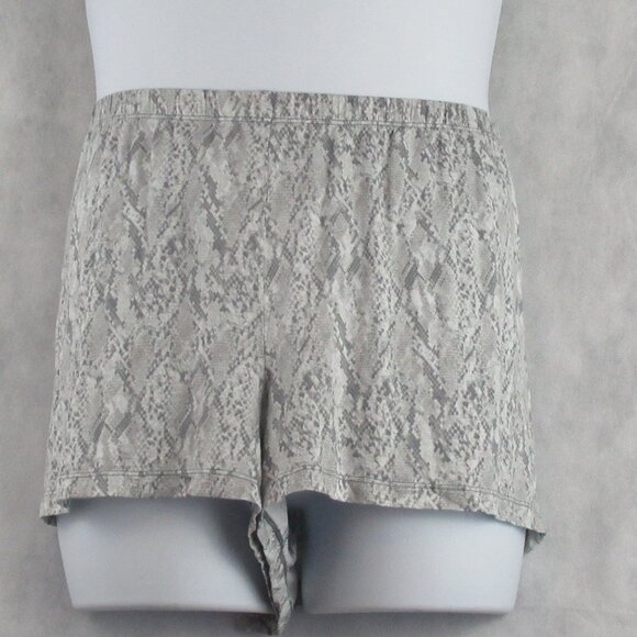 INC Women's 2-Piece Soft Lace-Trim Cami & Shorts Pajama Set, Gray Snakeskin, XXL - Picture 3 of 8